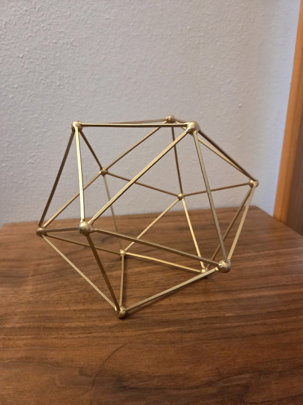 Geometric Metal Sculpture - Gold Decorative Accent